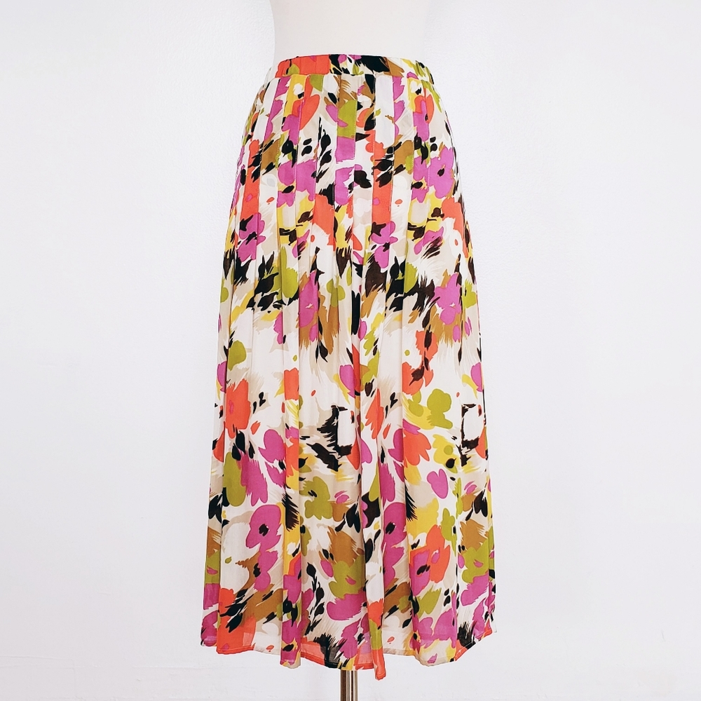 Chaus | Floral Pleated Detailed Midi Skirt